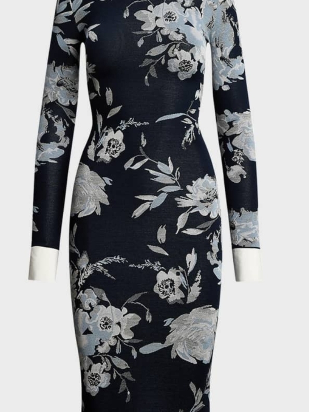 Ralph Lauren Women's Navy Floral Long-Sleeve Sheath Dress